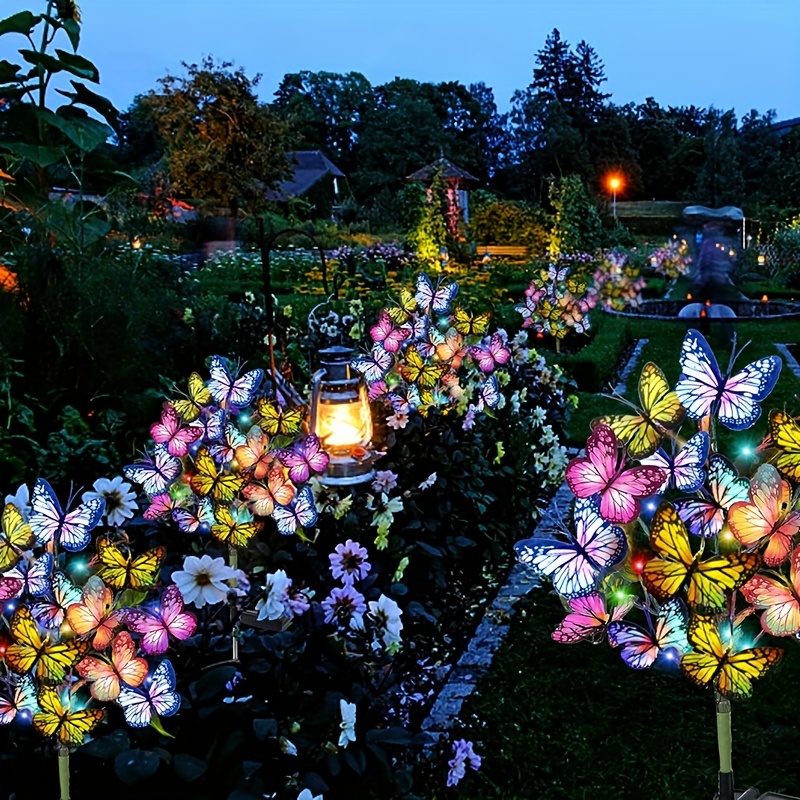 Outdoor Lighting Ground - Solar-LED-Schmetterlings-Gartenleuchten, wasserdicht, bunt, für den Außenbereich,