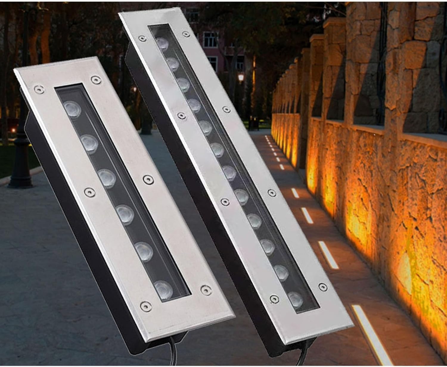 Ground Light Recessed - Lineare LED-Bodenleuchte IP67 Wasserdicht Rechteckiger Einbau-Untergrundstrahler