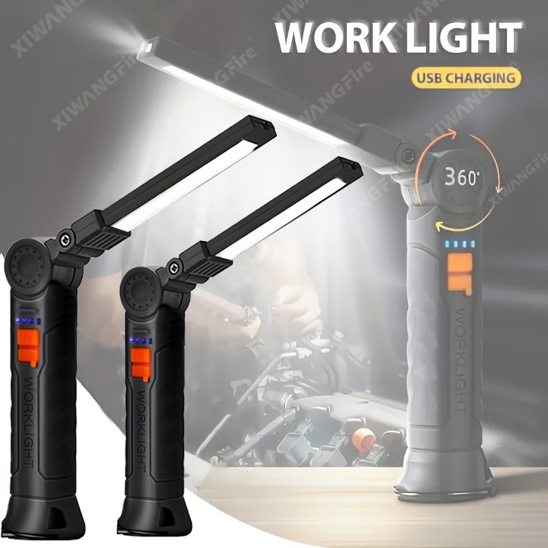 Zinc Outdoor Lighting - Wiederaufladbare LED-Taschenlampe, Arbeitsleuchte mit Magnet und