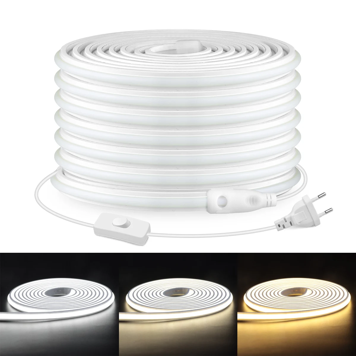 Outdoor Lighting Youtube - 220 V echtes Silikon-Röhrenlicht, COB-Neon-LED-Band, hitzebeständig,