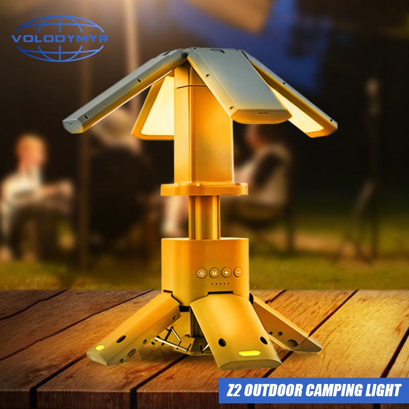 Outdoor Lighting Youtube - VOLODYMYR Hochleistungs-LED-Campinglampe mit Teleskopstativ, Tragbare Outdoor-Zeltleuchte