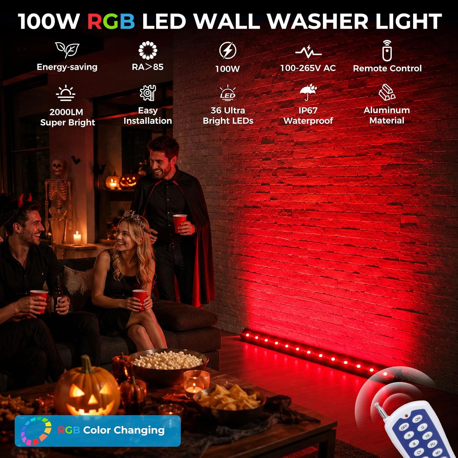 2er-Pack RGB Wandfluter 100W O – Color Changing Outdoor Bewertung und Preis