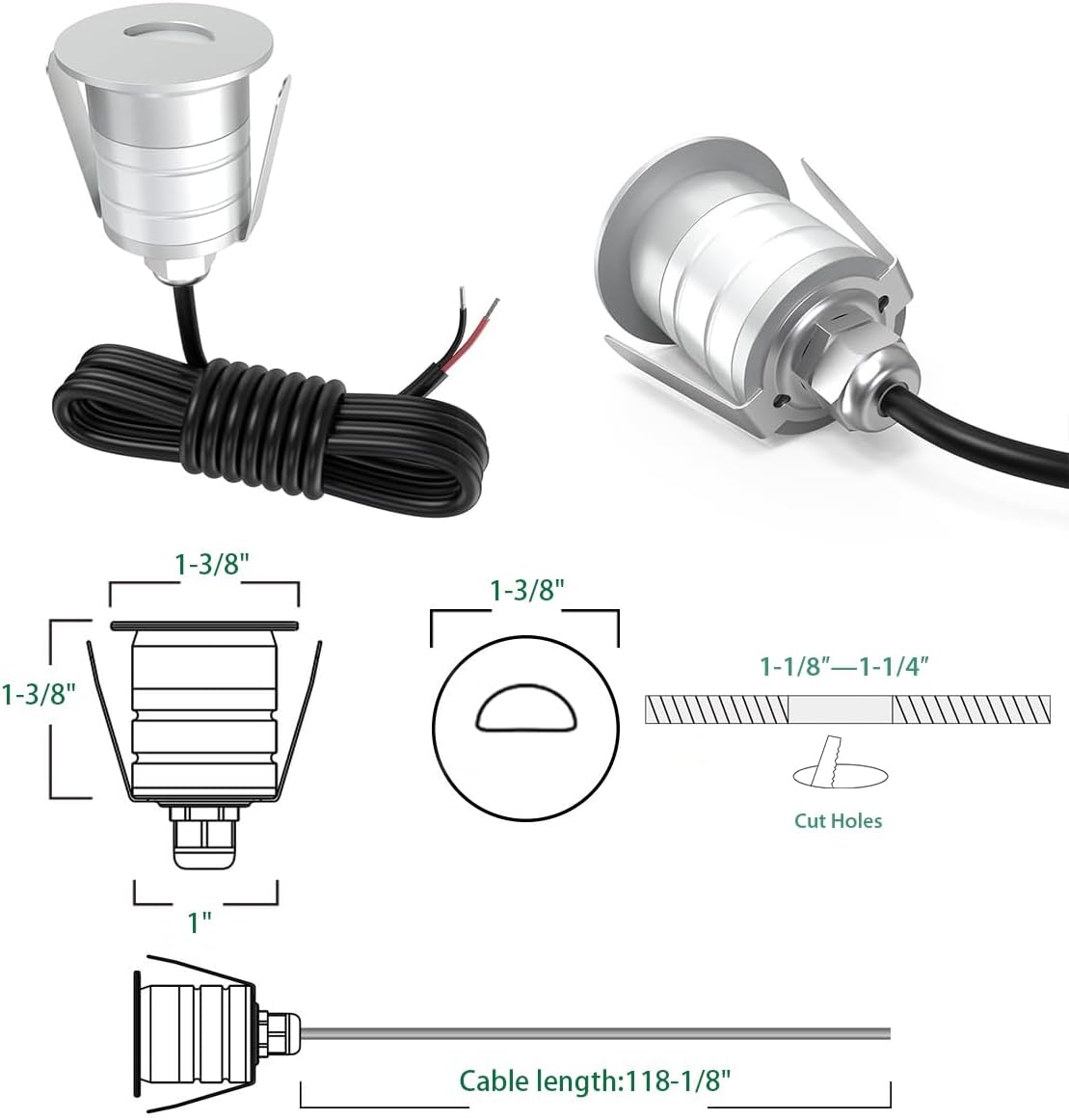 LED-Einbau-Stufenleuchte, 1 W, – Ground Light Recessed Bewertung und Preis