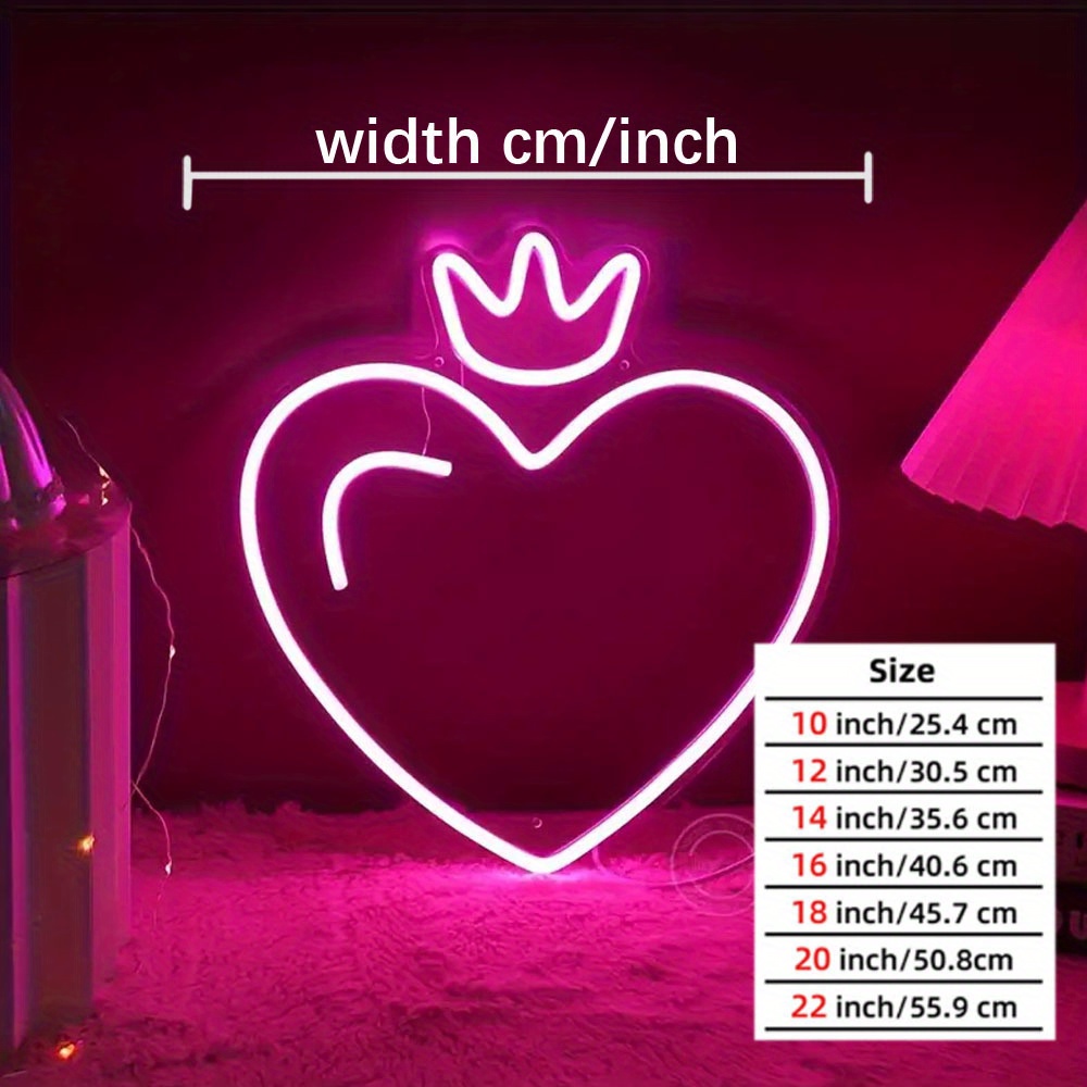 LED Herz-Kronen-Neonschild, Ro – Outdoor Lighting Options Bewertung und Preis