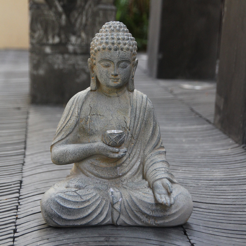 Harz Solar Buddha Statue Skulp – Outdoor Lighting Japanese Bewertung und Preis
