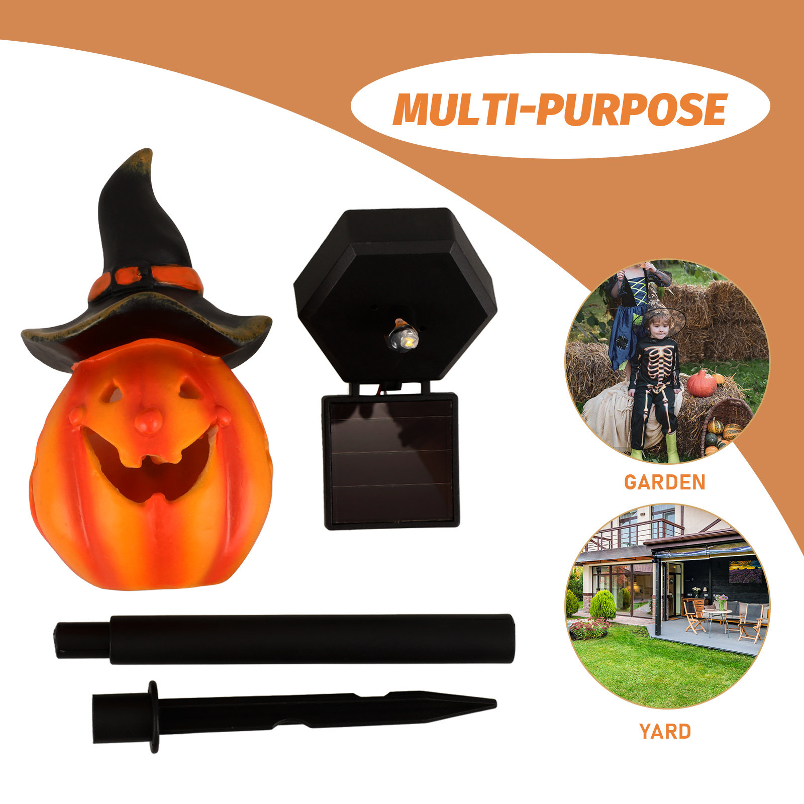 Halloween-Kürbis-Solar-Gartenl – Outdoor Lighting Yard Stakes Bewertung und Preis